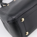 Coach Hand Bag Leather Black Gold Auth 214729A-11