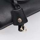 Coach Hand Bag Leather Black Gold Auth 214729A-14