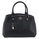 Coach Hand Bag Leather Black Gold Auth 214729A-2