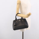 Coach Hand Bag Leather Black Gold Auth 214729A-25