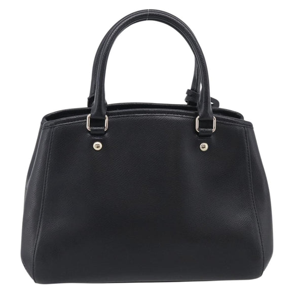 Coach Hand Bag Leather Black Gold Auth 214729A