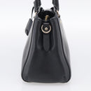 Coach Hand Bag Leather Black Gold Auth 214729A-5