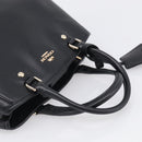 Coach Hand Bag Leather Black Gold Auth 214729A-7