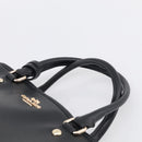Coach Hand Bag Leather Black Gold Auth 214729A-8