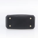 Coach Hand Bag Leather Black Gold Auth 214729A-9