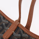 Goyard Herringbone Saint Louis PM Tote Bag PVC Black Silver Auth 214743-12