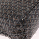 Goyard Herringbone Saint Louis PM Tote Bag PVC Black Silver Auth 214743-14