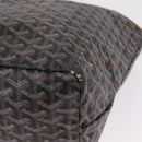 Goyard Herringbone Saint Louis PM Tote Bag PVC Black Silver Auth 214743-15