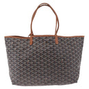 Goyard Herringbone Saint Louis PM Tote Bag PVC Black Silver Auth 214743-2