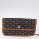 Goyard Herringbone Saint Louis PM Tote Bag PVC Black Silver Auth 214743-21