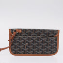 Goyard Herringbone Saint Louis PM Tote Bag PVC Black Silver Auth 214743-22