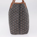 Goyard Herringbone Saint Louis PM Tote Bag PVC Black Silver Auth 214743-6