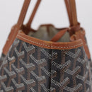 Goyard Herringbone Saint Louis PM Tote Bag PVC Black Silver Auth 214743-7