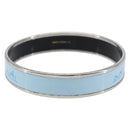 HERMES Emaille PM Bracelet Metal Light Blue Silver Auth 214750-3