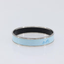 HERMES Emaille PM Bracelet Metal Light Blue Silver Auth 214750-4