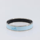 HERMES Emaille PM Bracelet Metal Light Blue Silver Auth 214750-5