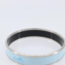 HERMES Emaille PM Bracelet Metal Light Blue Silver Auth 214750-8