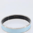 HERMES Emaille PM Bracelet Metal Light Blue Silver Auth 214750-9