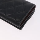 CHANEL Matelasse Trifold Wallet Caviar Skin Black Gold CC Auth 214753-12
