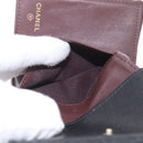 CHANEL Matelasse Trifold Wallet Caviar Skin Black Gold CC Auth 214753-18