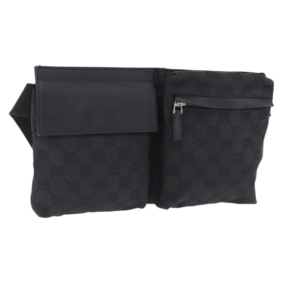 GUCCI GG Canvas Body Bag Black 28566 Auth 214755