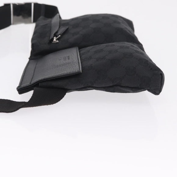 GUCCI GG Canvas Body Bag Black 28566 Auth 214755