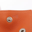 HERMES Mail Tray Decorative Trays Leather Orange Silver Auth 214756-18