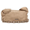 PRADA Chain Shoulder Bag Leather Gold Silver Auth 214757V-1