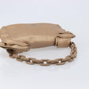 PRADA Chain Shoulder Bag Leather Gold Silver Auth 214757V-7