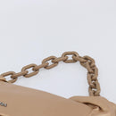 PRADA Chain Shoulder Bag Leather Gold Silver Auth 214757V-8