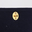 CHANEL Matelasse Chain Shoulder Bag Cotton Navy Gold CC Auth 214759-19