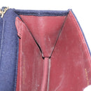 CHANEL Matelasse Chain Shoulder Bag Cotton Navy Gold CC Auth 214759-23