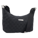 GUCCI GG Canvas Shoulder Bag Black Silver 35098 Auth 214765A-1