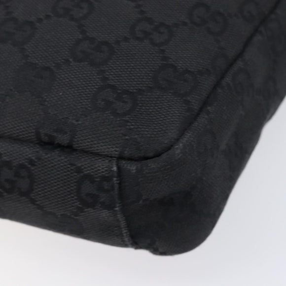 GUCCI GG Canvas Shoulder Bag Black Silver 35098 Auth 214765A
