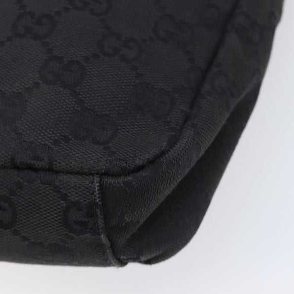 GUCCI GG Canvas Shoulder Bag Black Silver 35098 Auth 214765A