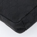 GUCCI GG Canvas Shoulder Bag Black Silver 35098 Auth 214765A-13