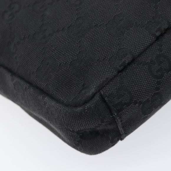 GUCCI GG Canvas Shoulder Bag Black Silver 35098 Auth 214765A