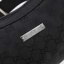 GUCCI GG Canvas Shoulder Bag Black Silver 35098 Auth 214765A-15