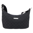 GUCCI GG Canvas Shoulder Bag Black Silver 35098 Auth 214765A-2