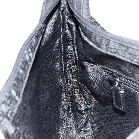 GUCCI GG Canvas Shoulder Bag Black Silver 35098 Auth 214765A