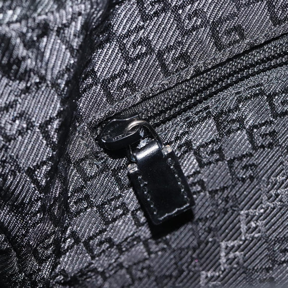 GUCCI GG Canvas Shoulder Bag Black Silver 35098 Auth 214765A