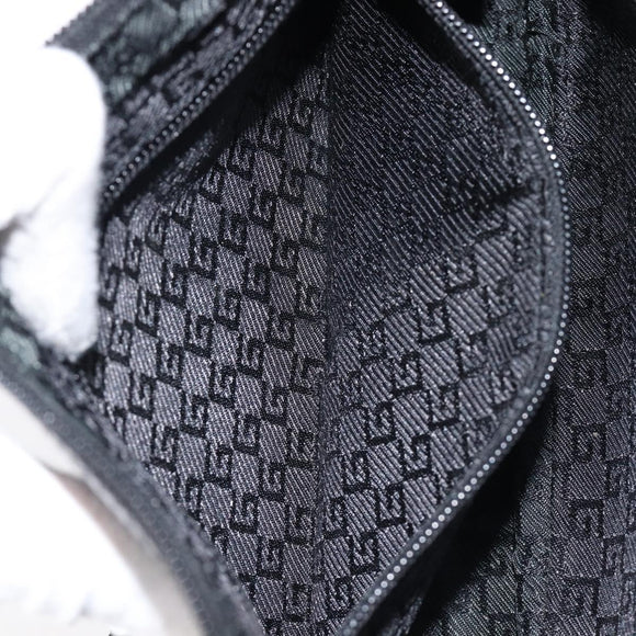 GUCCI GG Canvas Shoulder Bag Black Silver 35098 Auth 214765A