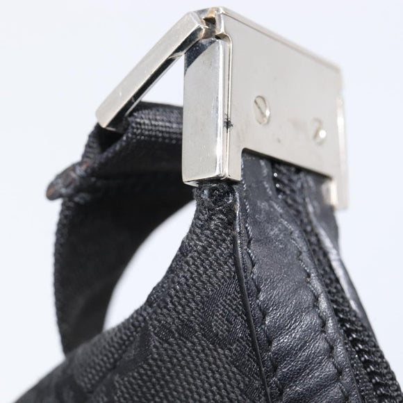 GUCCI GG Canvas Shoulder Bag Black Silver 35098 Auth 214765A