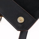 Miu Miu Madras Shoulder Bag Leather Black Gold Auth 214768A-17