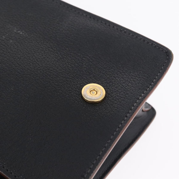 Miu Miu Madras Shoulder Bag Leather Black Gold Auth 214768A