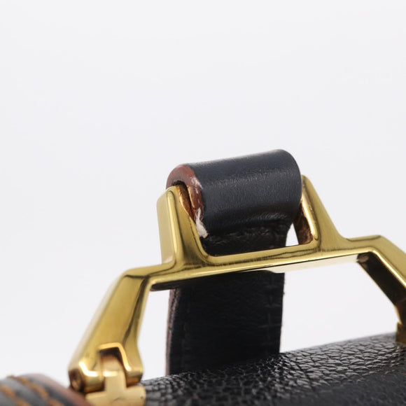Miu Miu Madras Shoulder Bag Leather Black Gold Auth 214768A