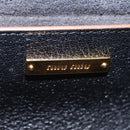 Miu Miu Madras Shoulder Bag Leather Black Gold Auth 214768A-21