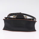 Miu Miu Madras Shoulder Bag Leather Black Gold Auth 214768A-9