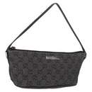 GUCCI GG Canvas Accessory Pouch Gray Silver 07198 Auth 214769A-1