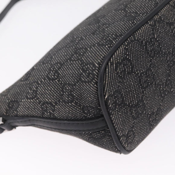 GUCCI GG Canvas Accessory Pouch Gray Silver 07198 Auth 214769A
